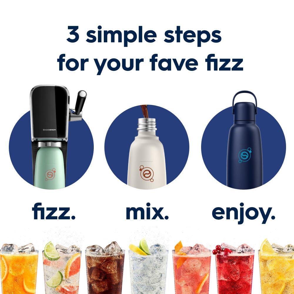 Sodastream Fizz & Go? Insulated Stainless Steel Carbonating Bottle Blueberry 30.4 oz - Image 6